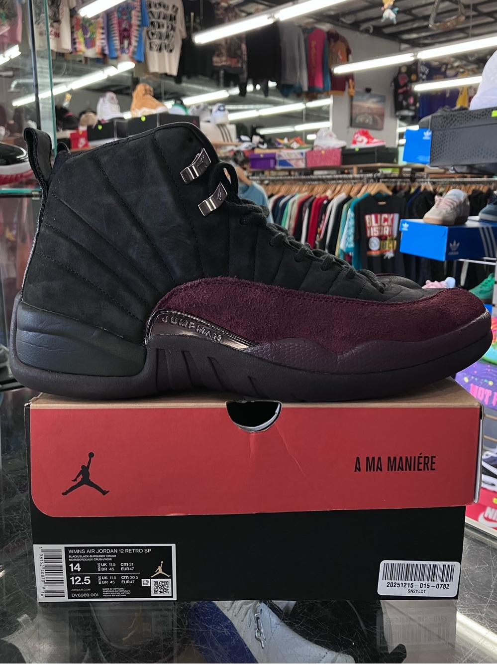 Air Jordan 12 Retro SP A Ma Maniére Black Size 12.5 - Picture 2 of 9
